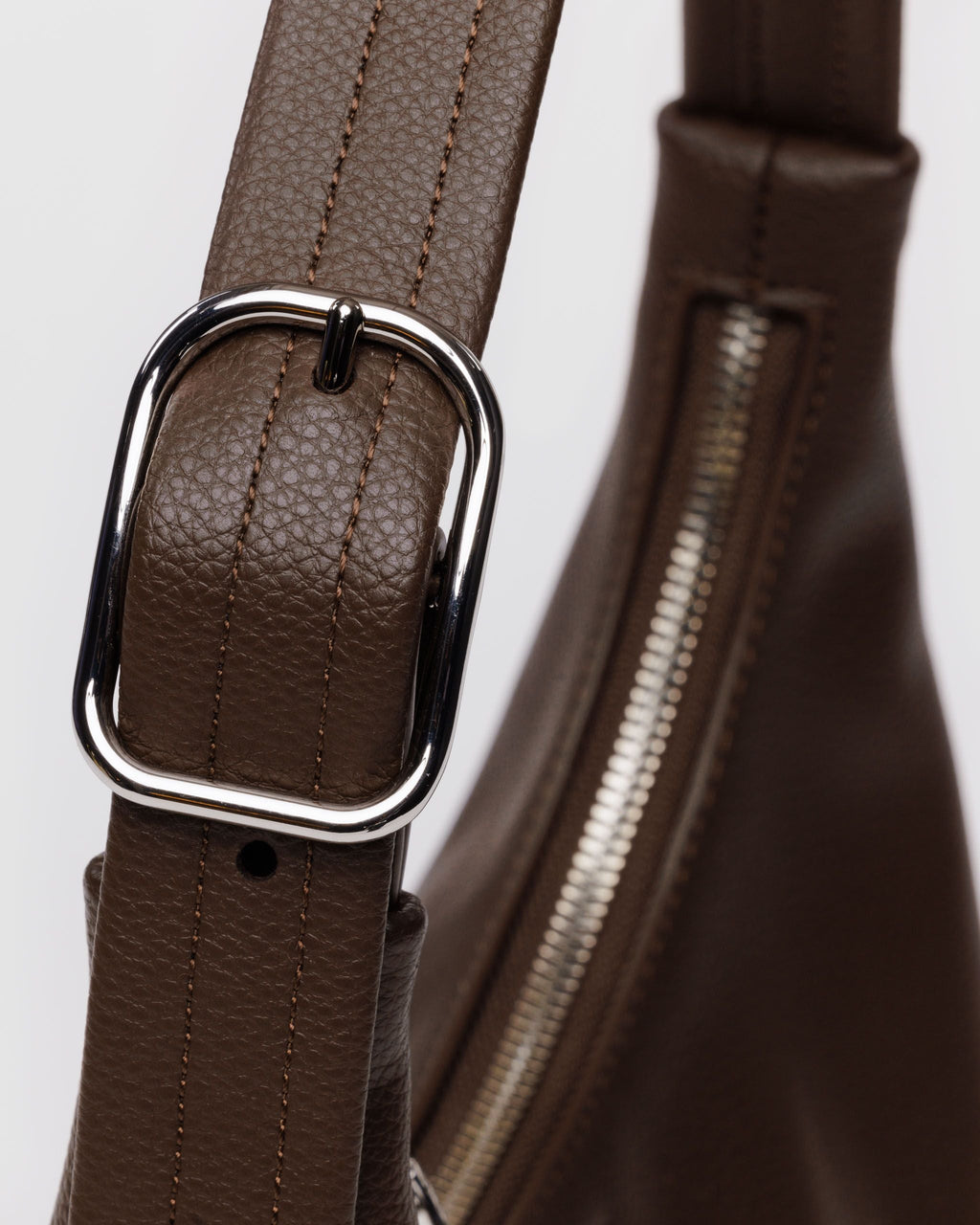 Mini Recycled Leather Shoulder Bag in Brown - Practical Use