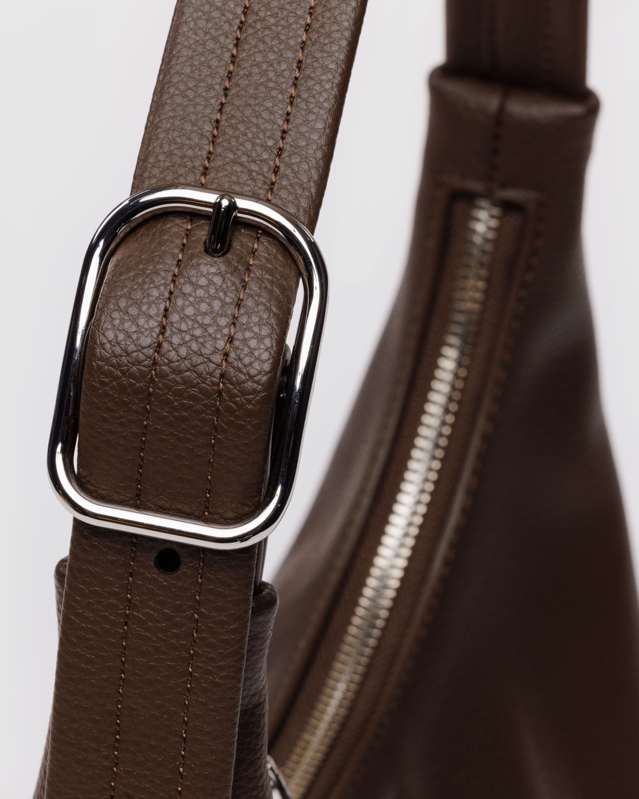 Mini Recycled Leather Shoulder Bag in Brown - Practical Use