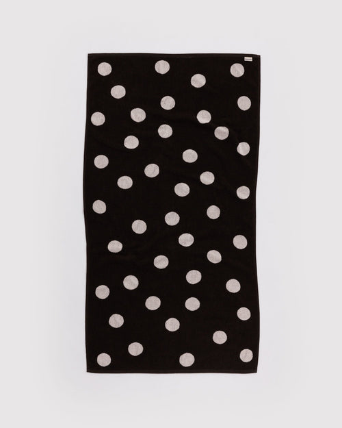 Bath Towel in Cream and Black Polka Dot for Colorful Home Essential
