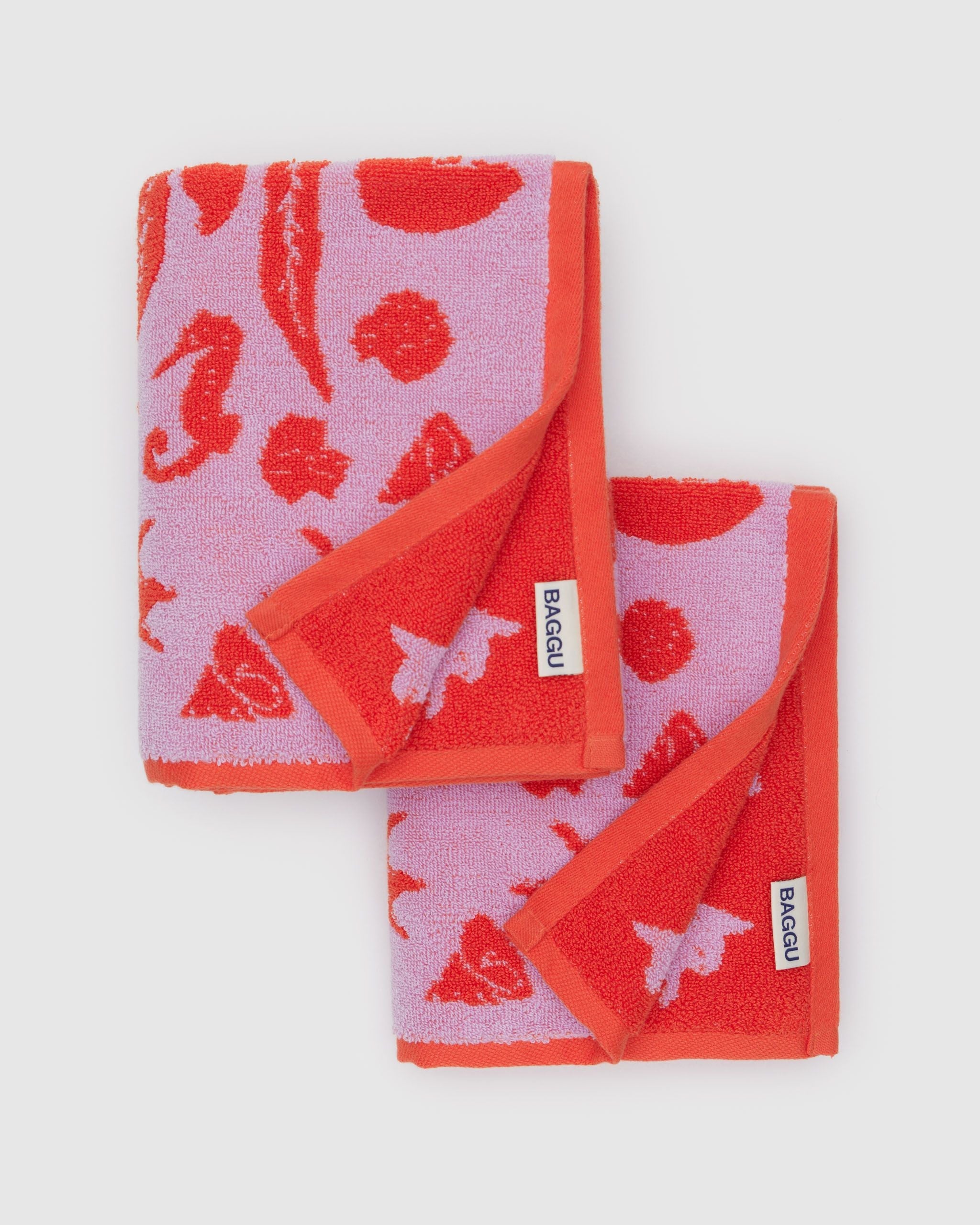 Hand Towel Set of 2 in Sea Shells for Colorful Home Essential