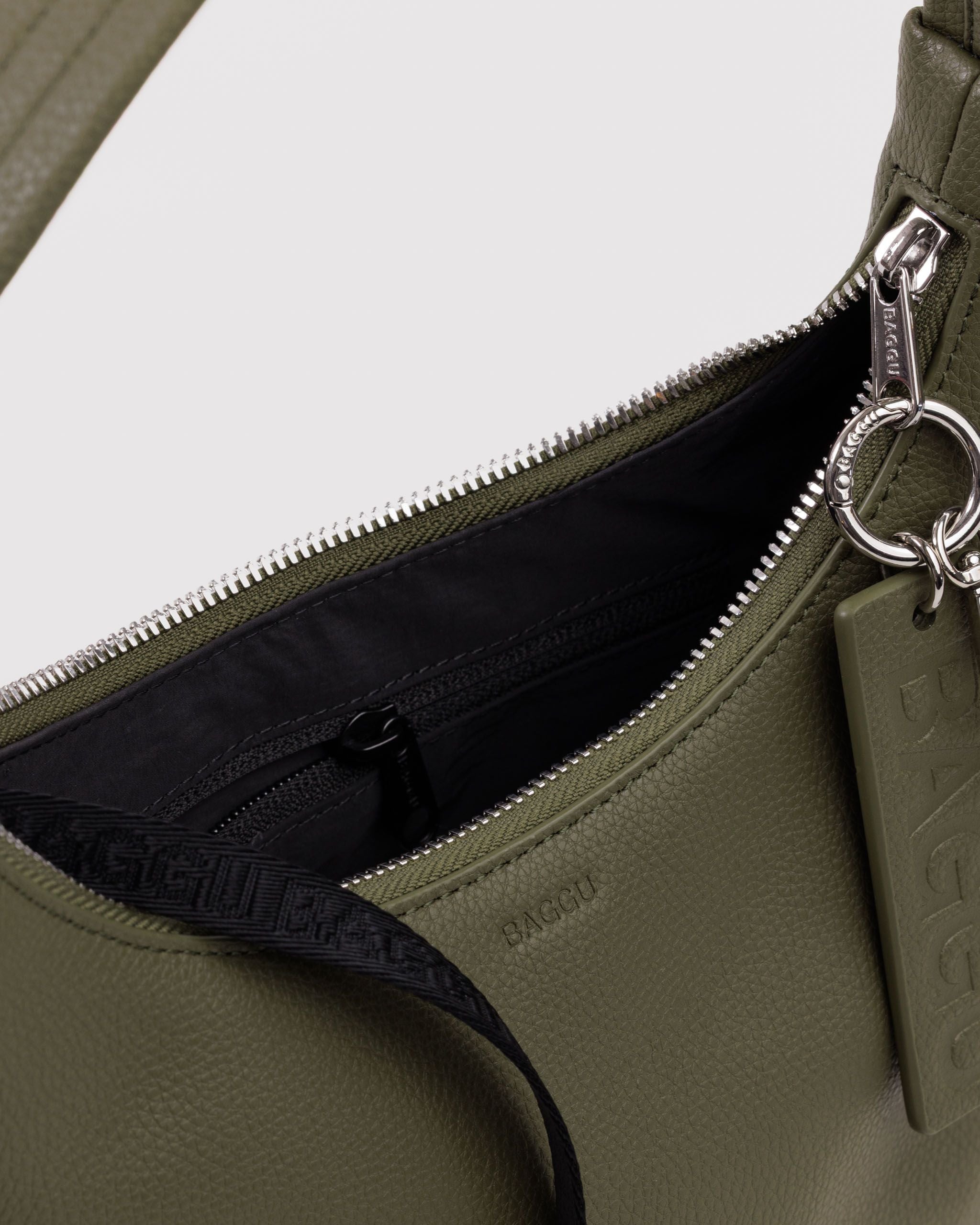 Mini Recycled Leather Shoulder Bag in Loden - Practical Use