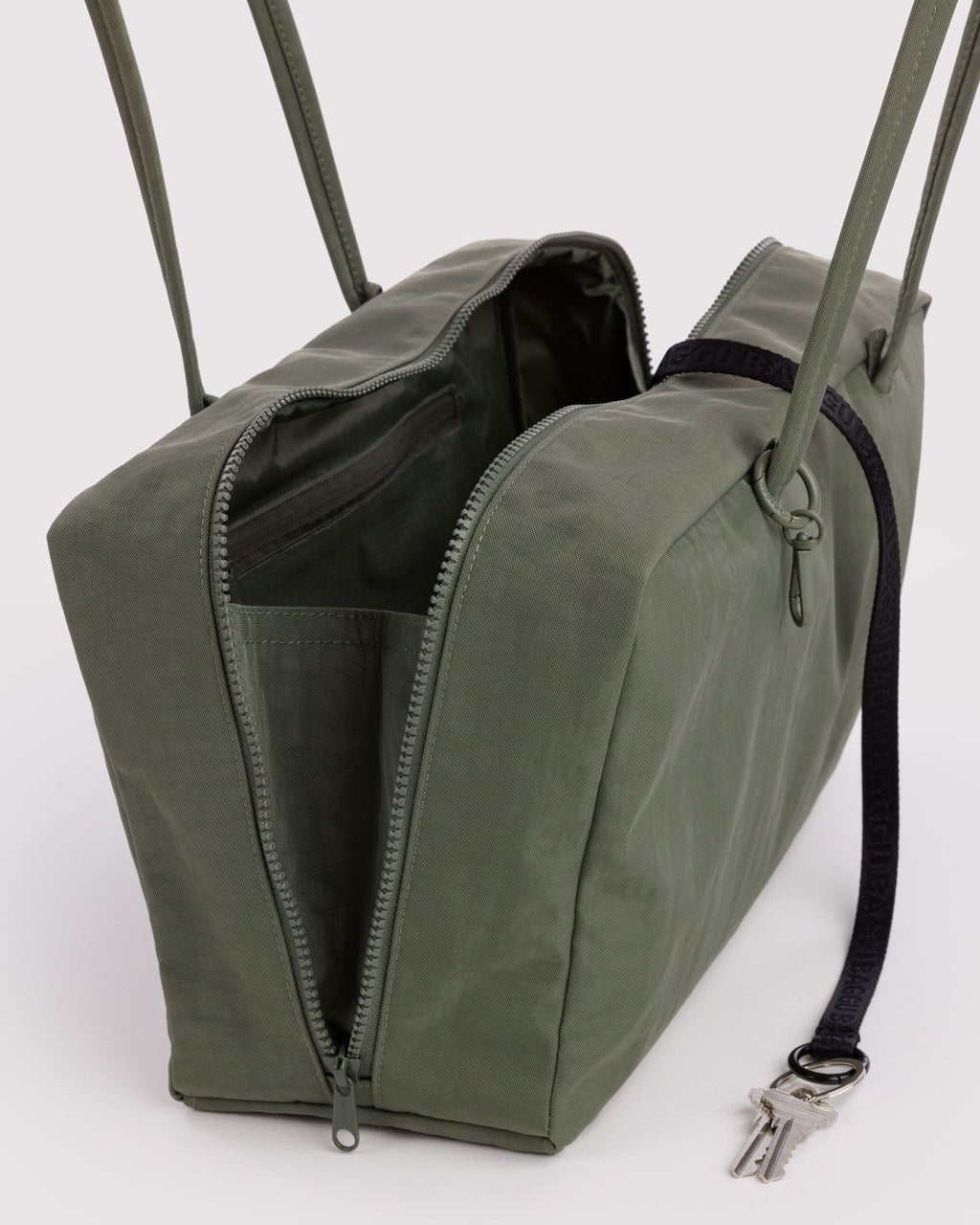 Medium Nylon Bowler Bag in Caper for Comfortable Crossbody Style