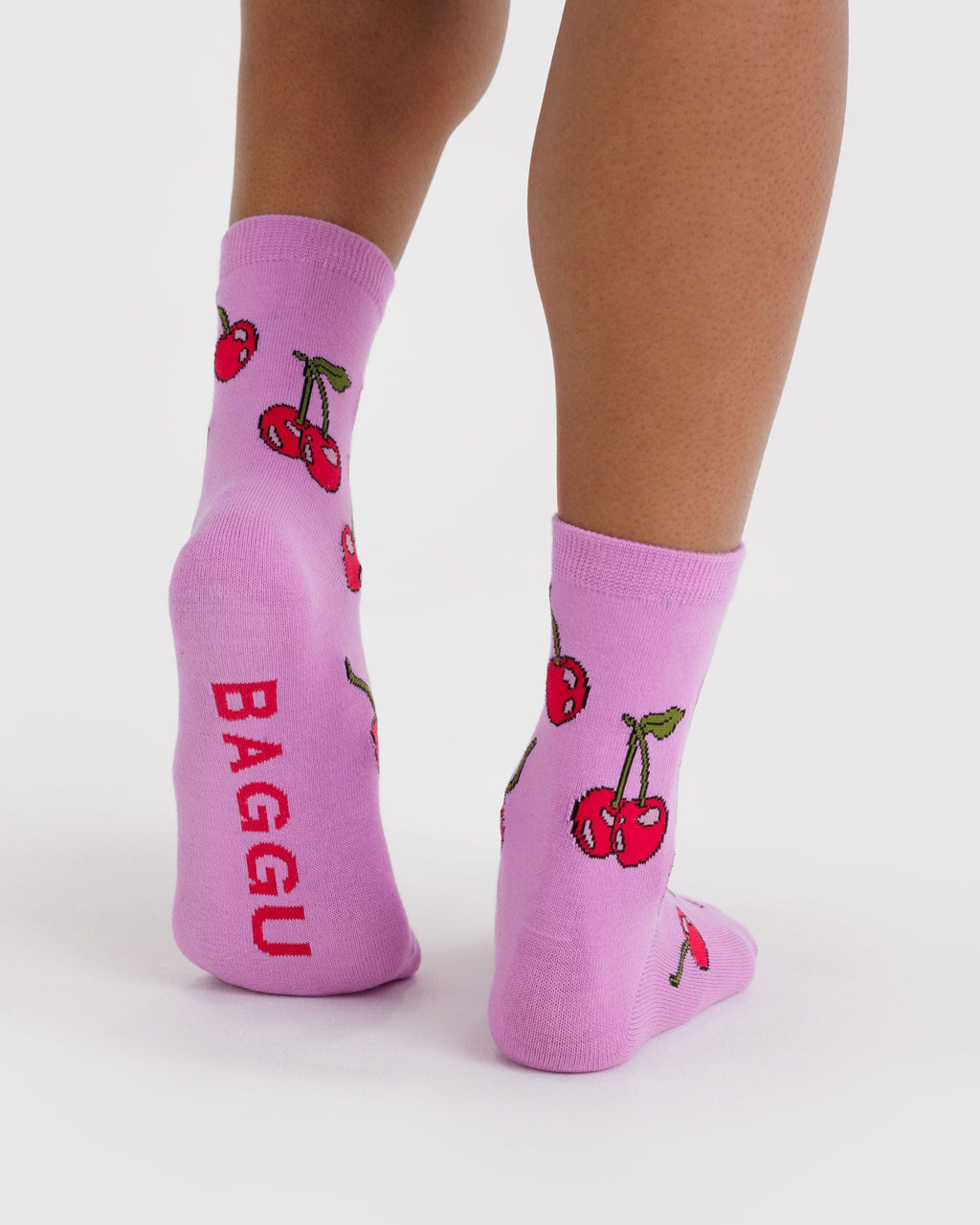 Crew Sock in Cherries for Colorful Everyday Comfort