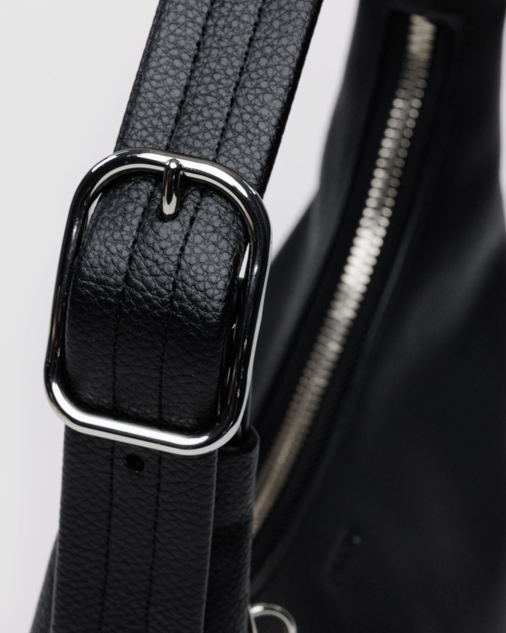 Mini Recycled Leather Shoulder Bag in Black - Practical Use