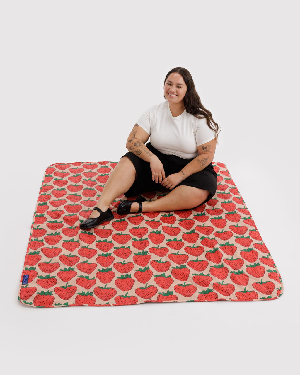 Puffy Picnic Blanket in Strawberry for Easy Picnic Essential