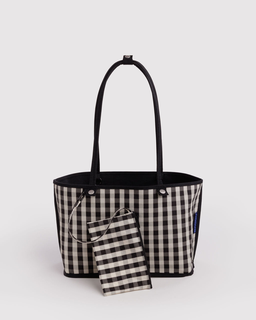 Medium Nylon Reversible Tote in Black Mix for Spacious Casual Carry