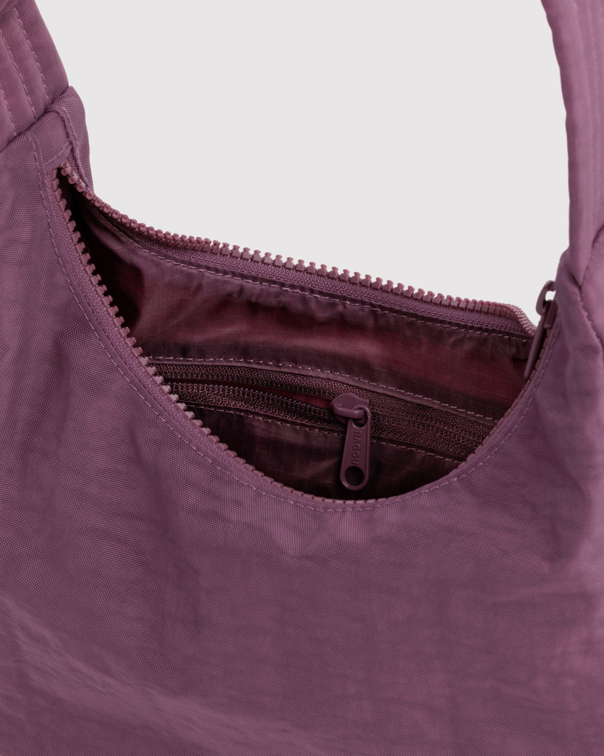 Mini Nylon Shoulder Bag in Wild Plum for Comfortable Crossbody Style