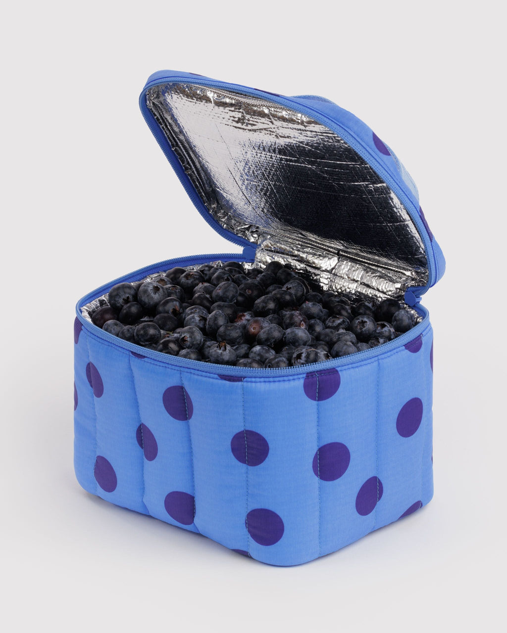 Puffy Lunch Bag in Blue Polka Dot for Portable Lunch Essential
