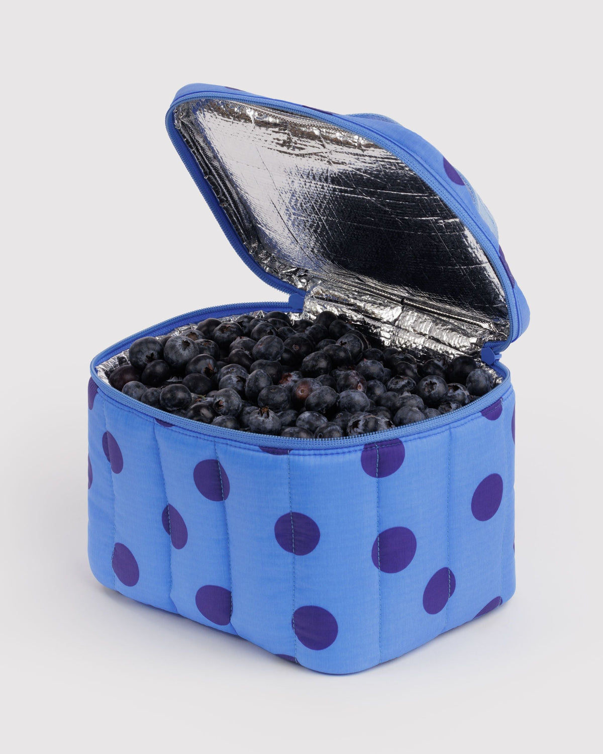 Puffy Lunch Bag in Blue Polka Dot for Portable Lunch Essential