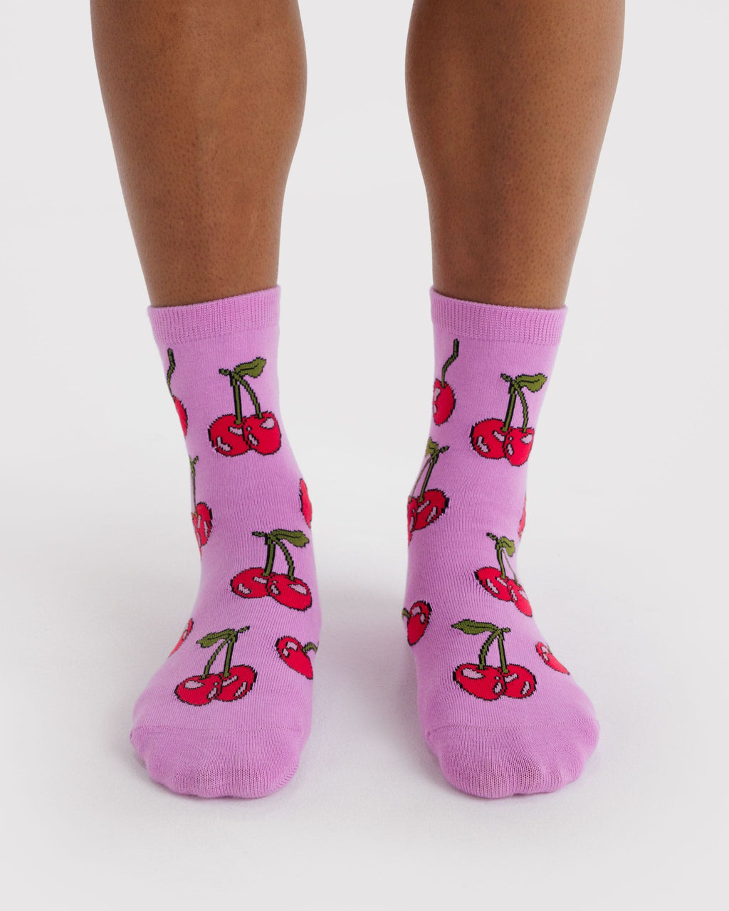 Crew Sock in Cherries for Colorful Everyday Comfort