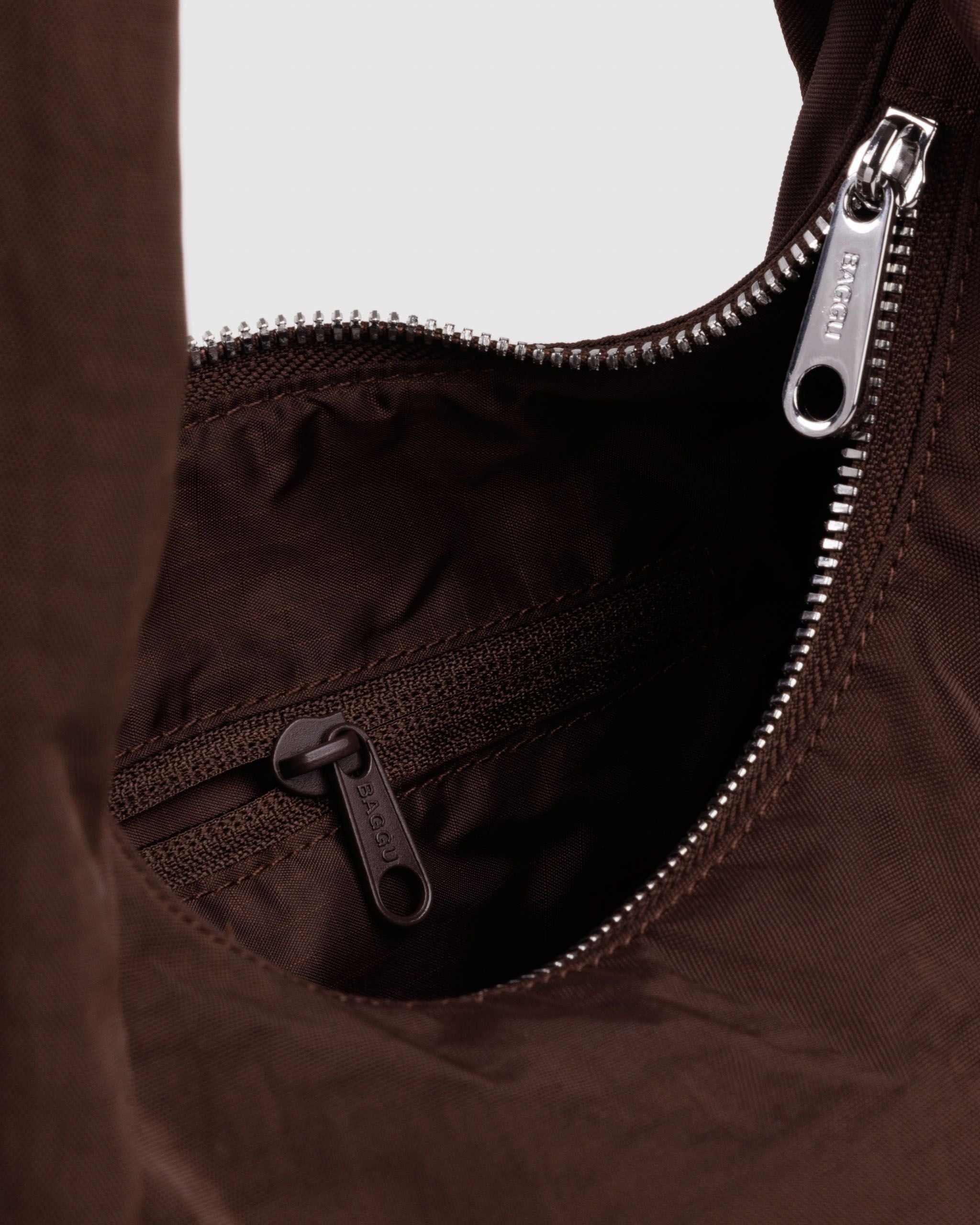 Small Nylon Meringue Bag in Coffee for Comfortable Crossbody Style