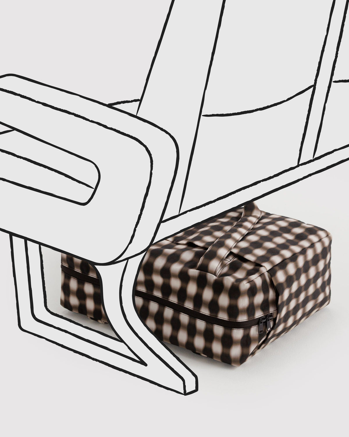 Small Cloud Carry-On in Blurred Gingham Brown - Practical Use