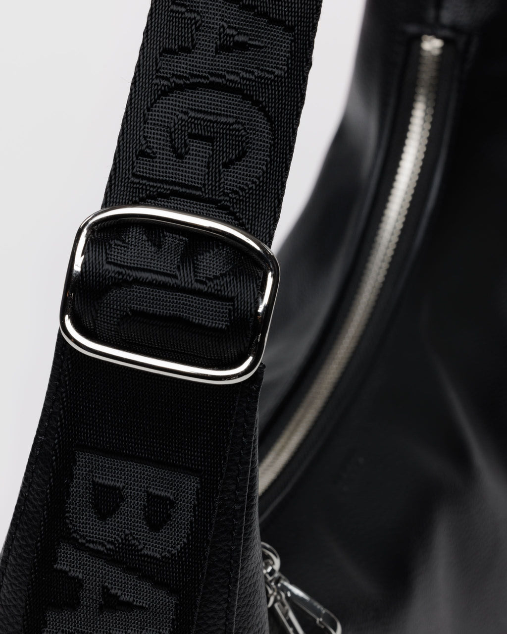 Medium Recycled Leather Crescent Bag in Black - Practical Use