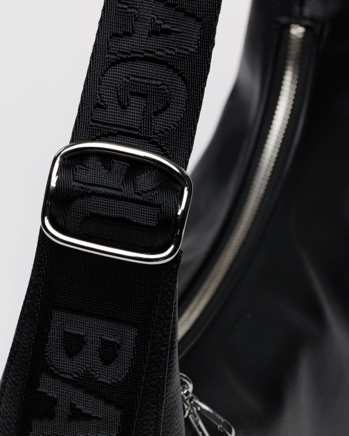 Medium Recycled Leather Crescent Bag in Black - Practical Use