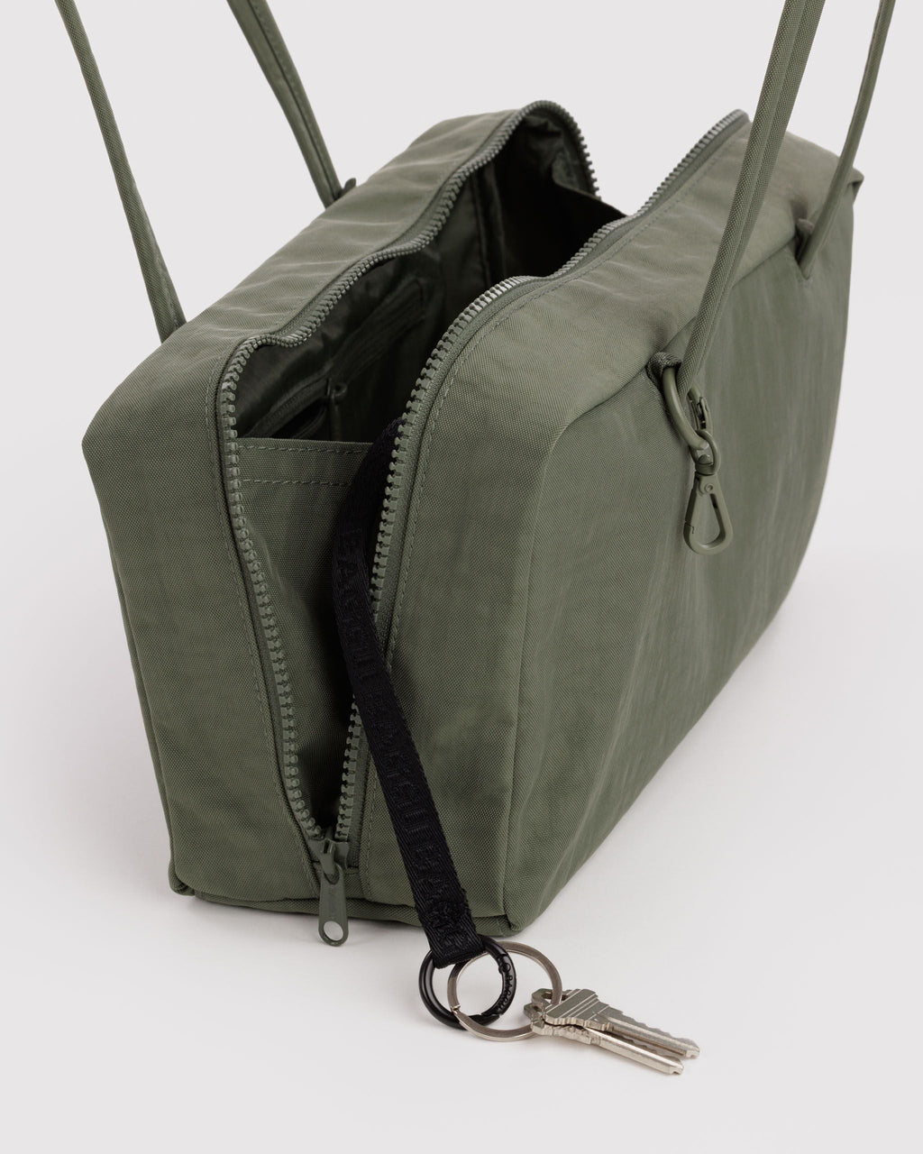 Nylon Bowler Bag in Caper for Comfortable Crossbody Style