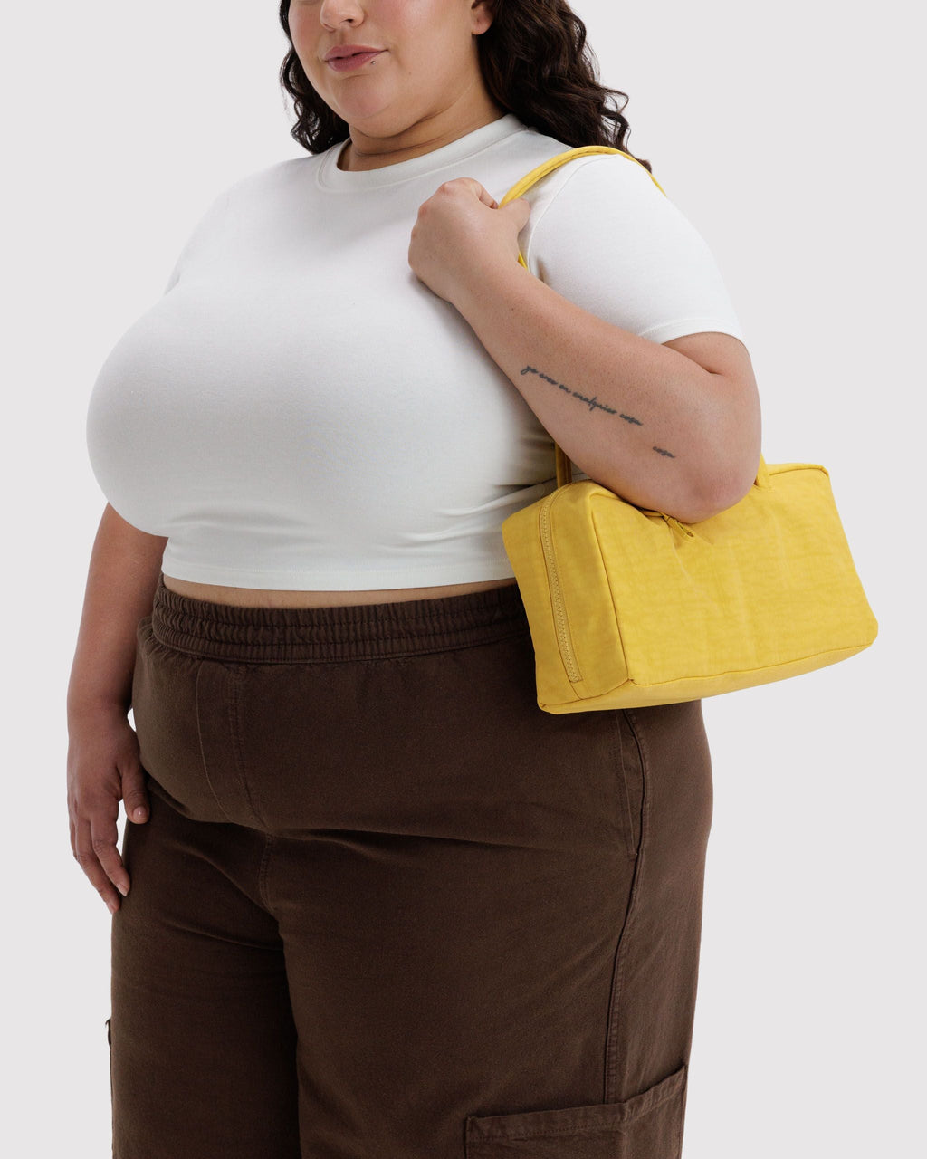 Nylon Bowler Bag in Sunflower for Comfortable Crossbody Style