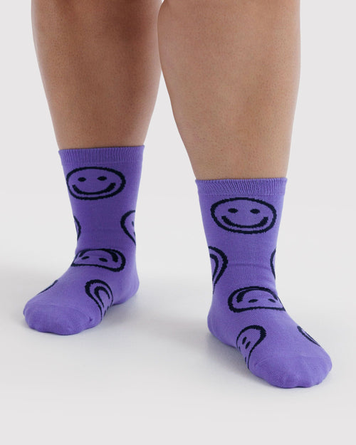 Crew Sock in Lavender Happy for Colorful Everyday Comfort