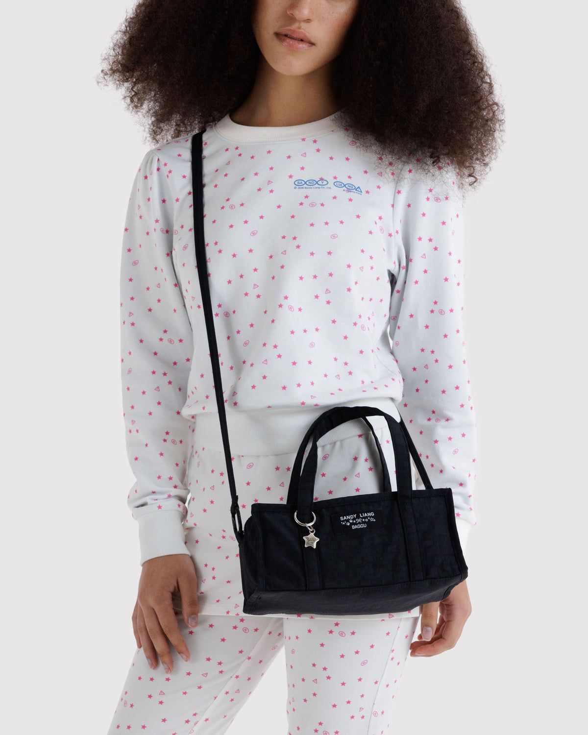 Mini Nylon Market Bag in Black for Colorful Daily Shopping