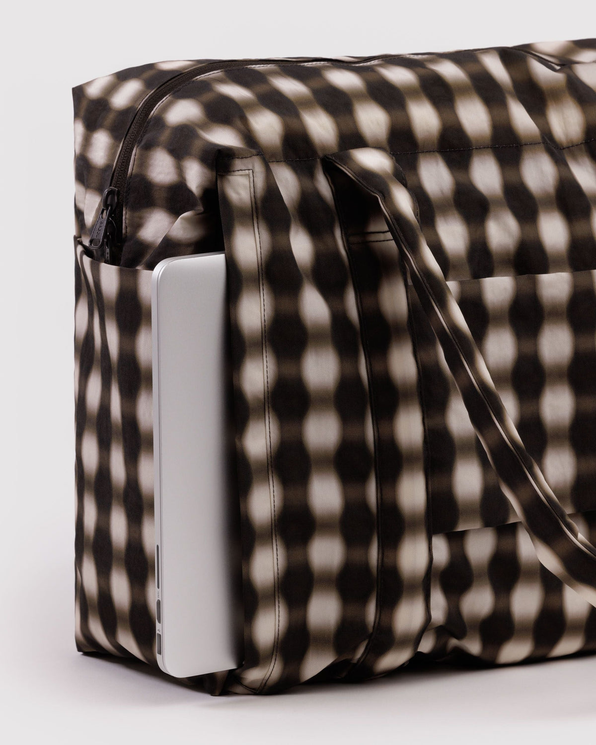 Cloud Carry-On in Blurred Gingham Brown for Flexible Weekend Travel