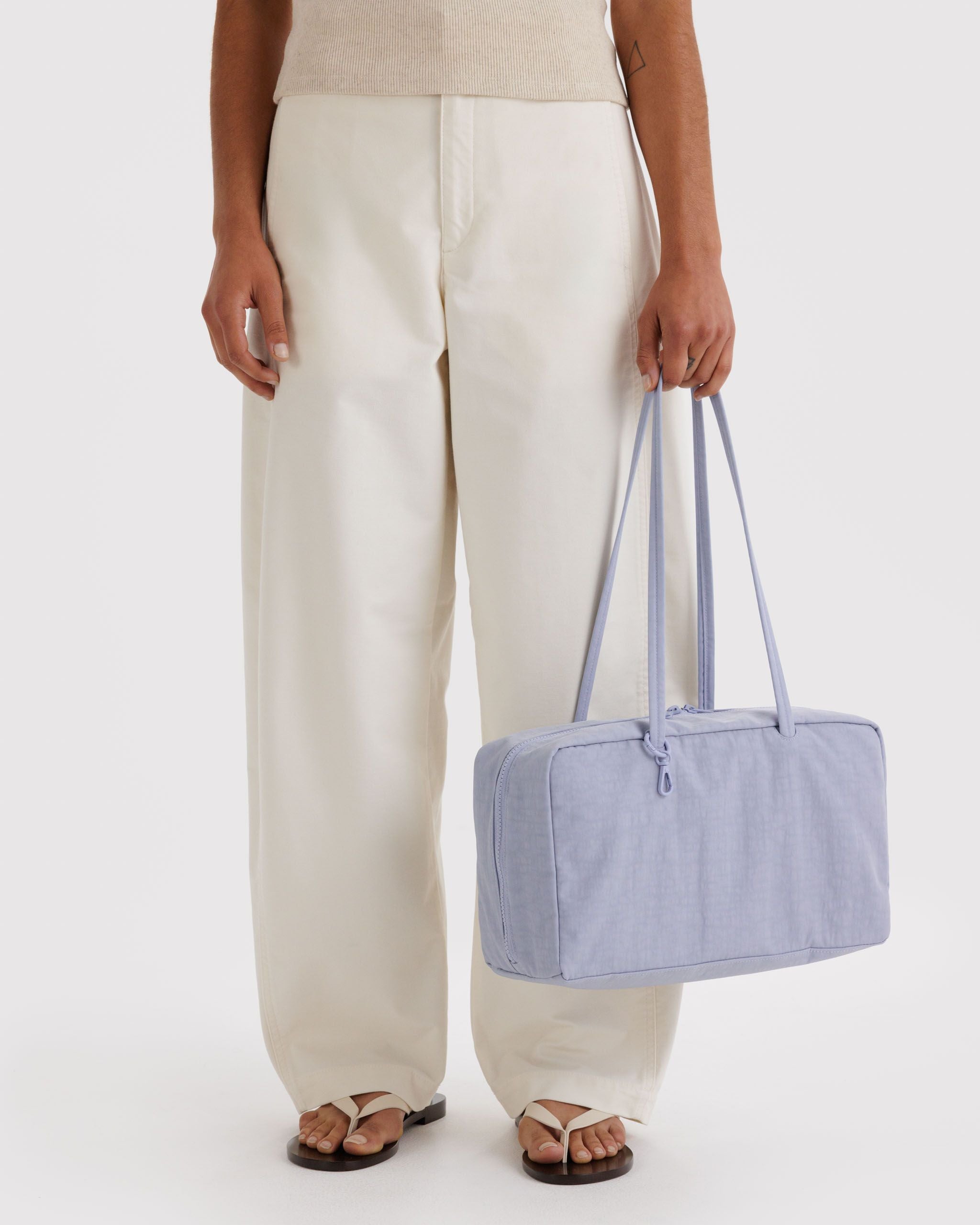 Medium Nylon Bowler Bag - Sale in Mist for Comfortable Crossbody Style
