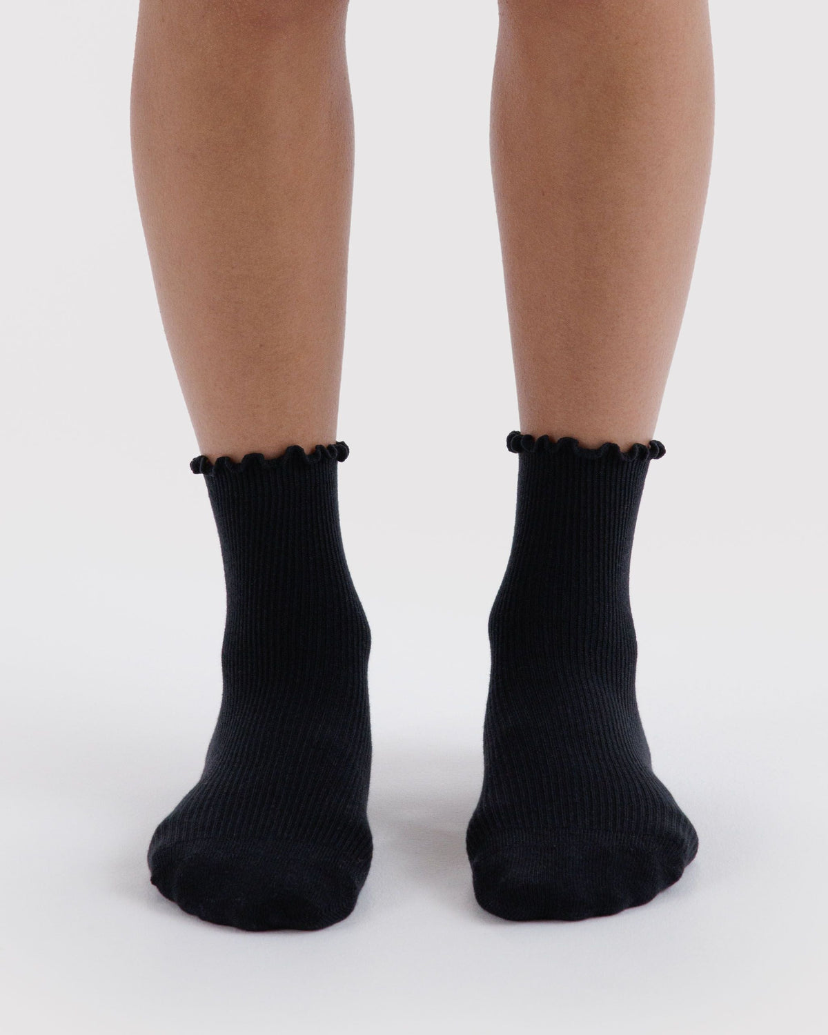 Lettuce Edge Sock Set of 2 in Black for Colorful Everyday Comfort