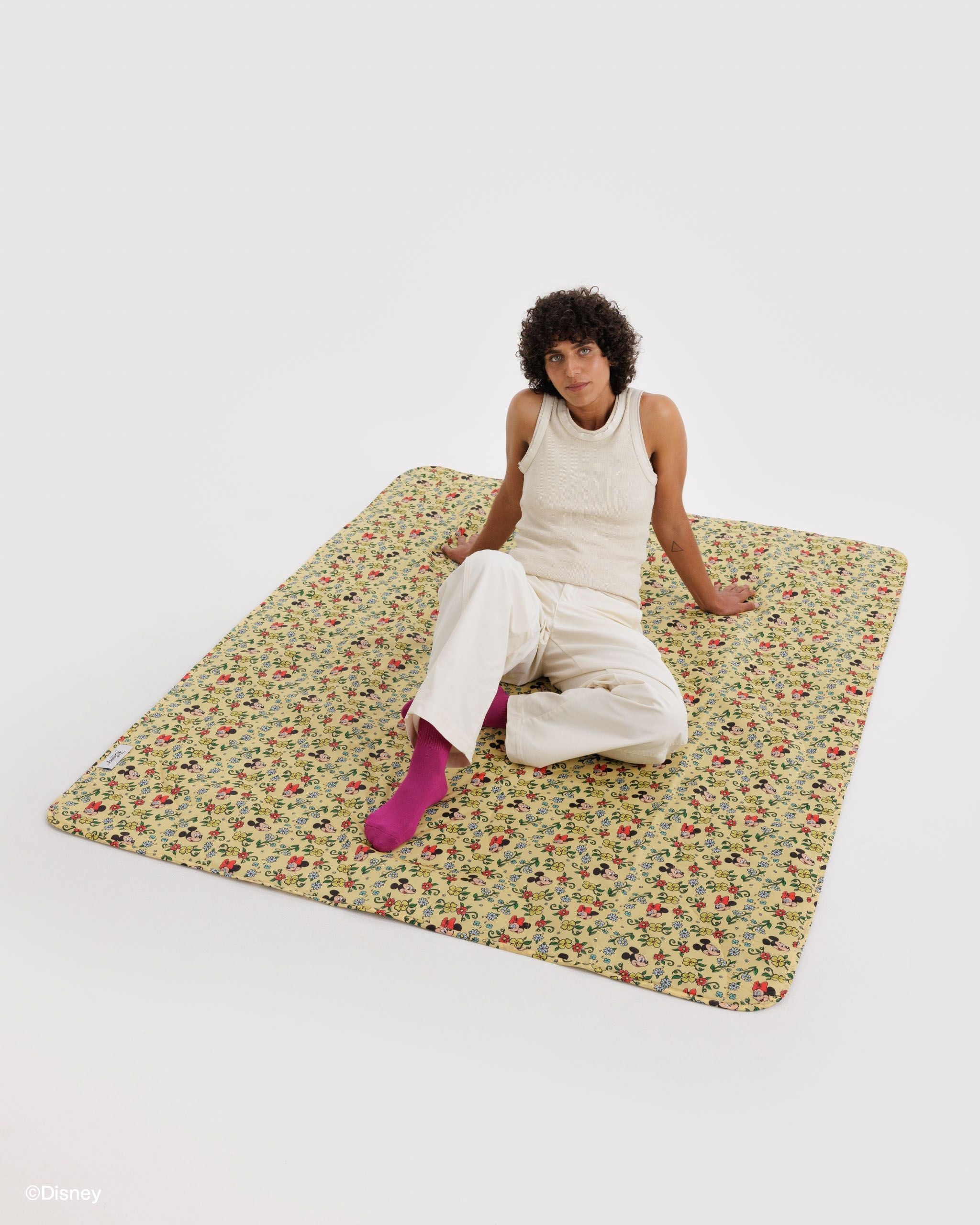Puffy Picnic Blanket in Storybook Floral for Easy Picnic Essential