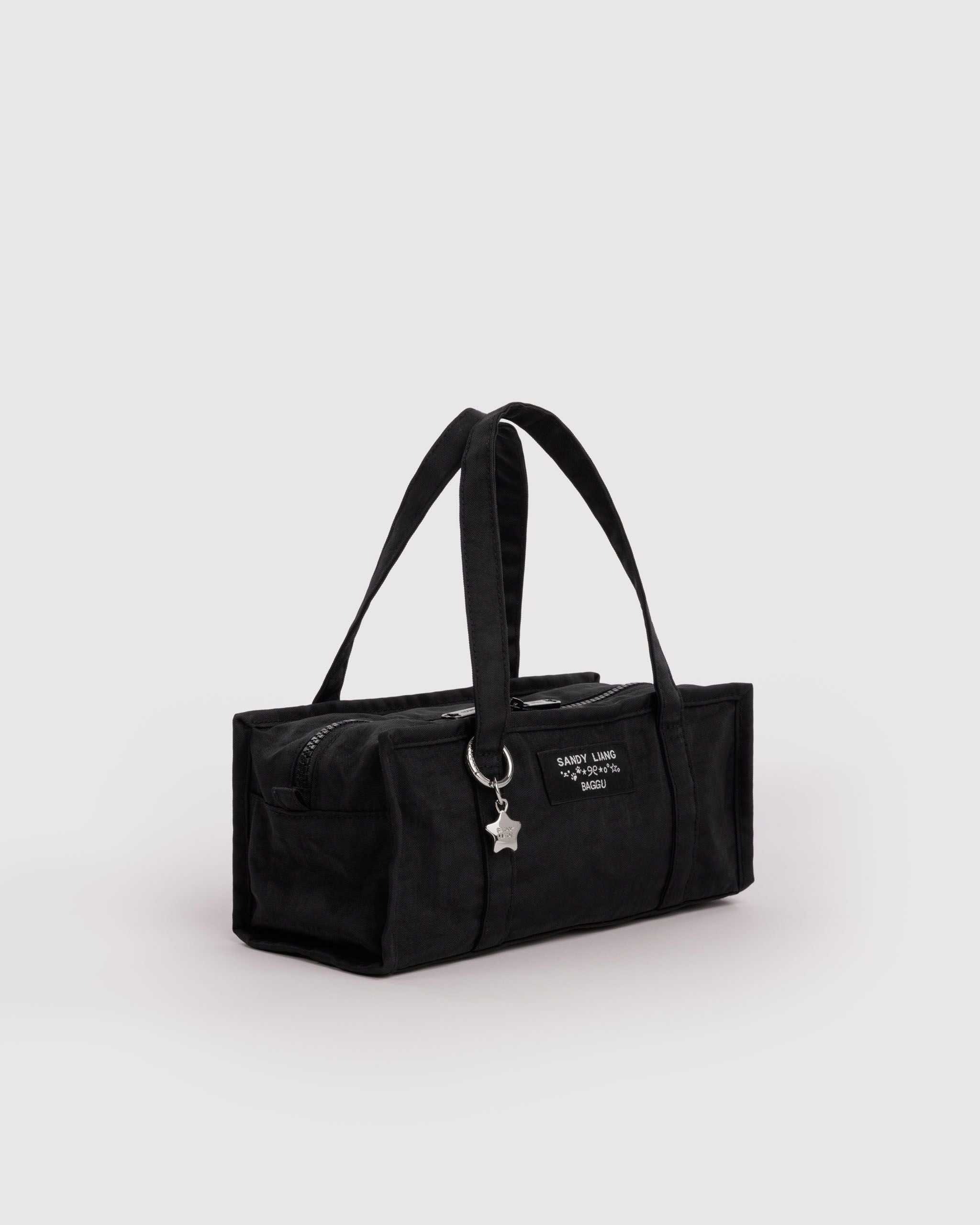 Mini Nylon Market Bag in Black for Colorful Daily Shopping