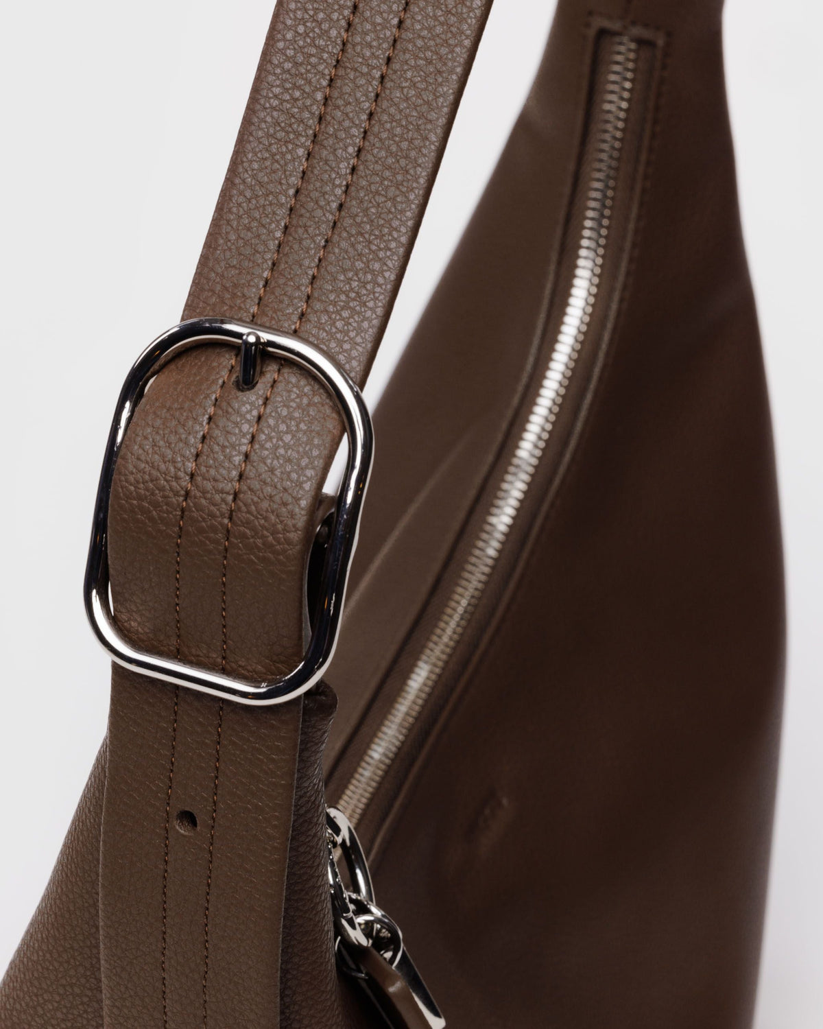 Recycled Leather Shoulder Bag in Brown for Comfortable Crossbody Style