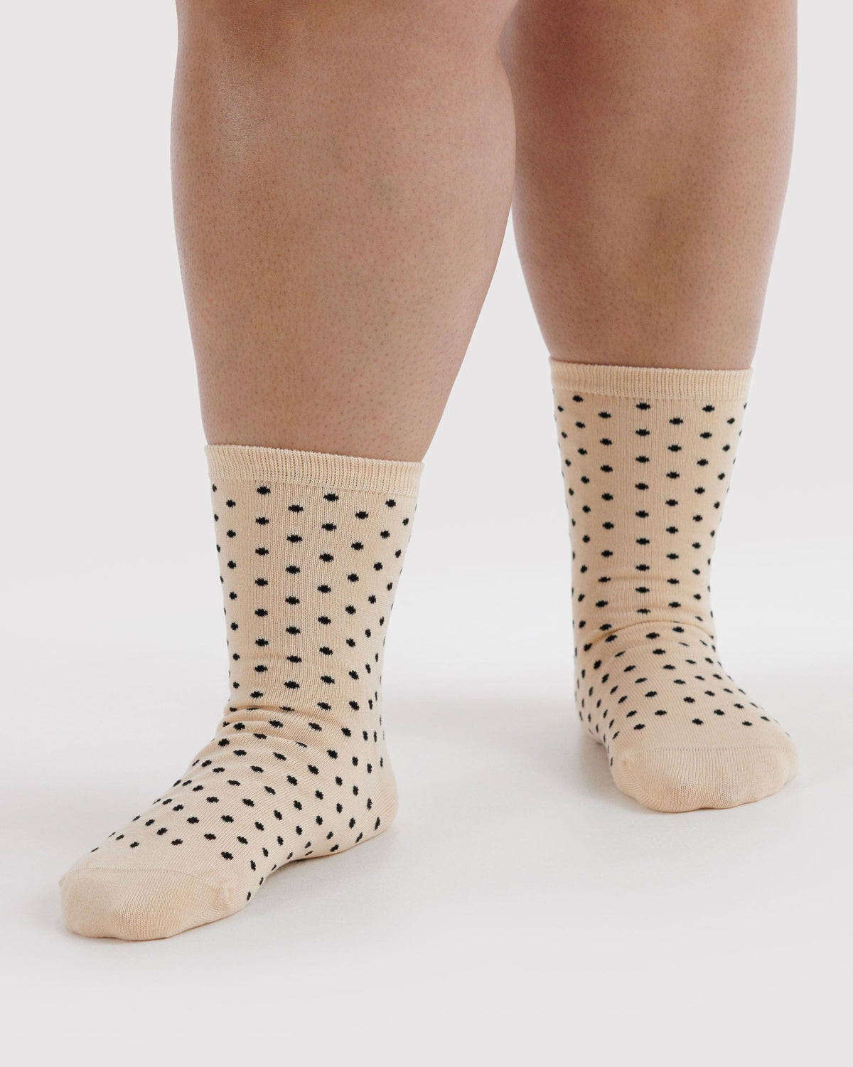 Crew Sock in Micro Cream and Black Polka Dot - Practical Use