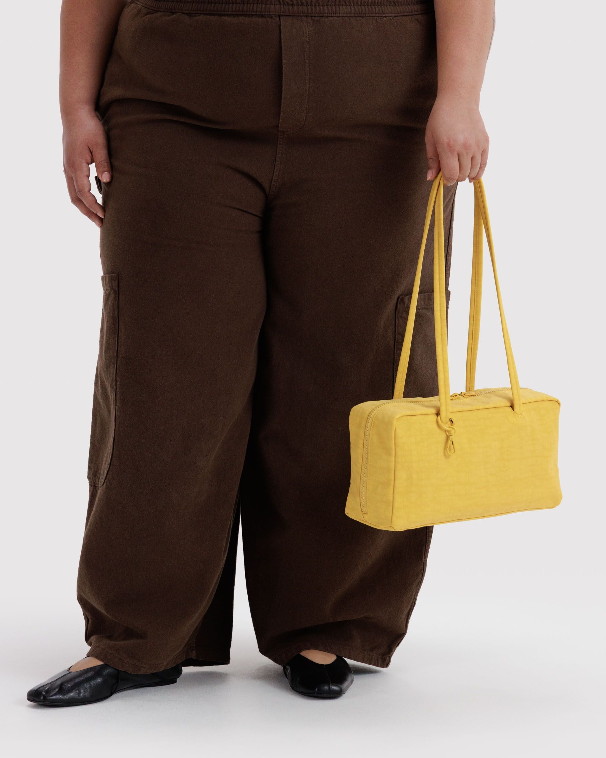 Nylon Bowler Bag in Sunflower for Comfortable Crossbody Style