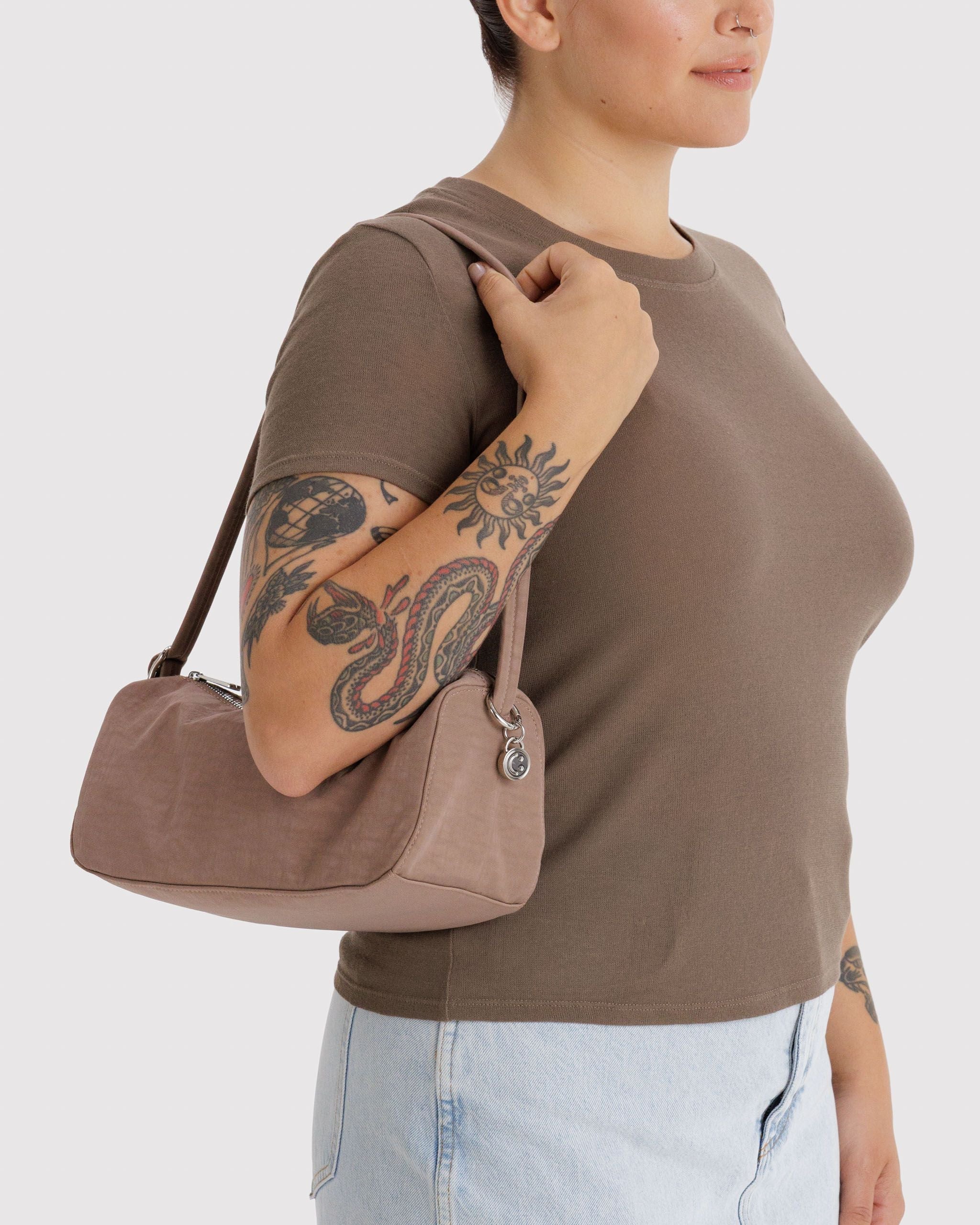 Nylon Loaf Bag in Toasted Almond for Comfortable Crossbody Style
