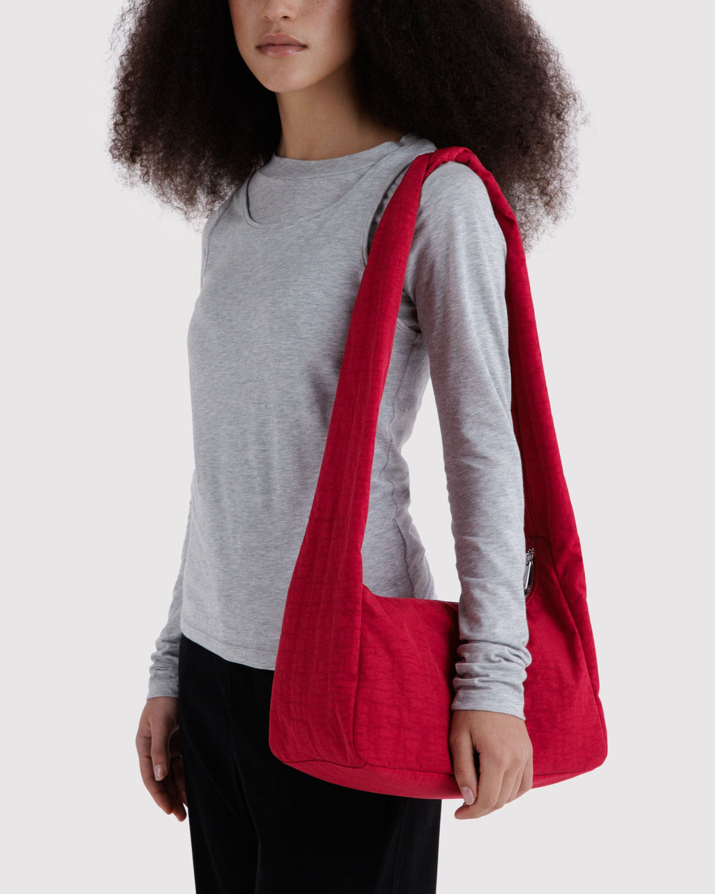 Nylon Meringue Bag in Cherry for Comfortable Crossbody Style