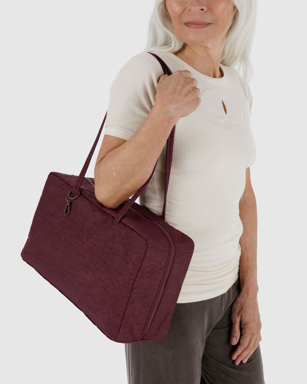 Medium Nylon Bowler Bag - Sale in Mahogany - Practical Use