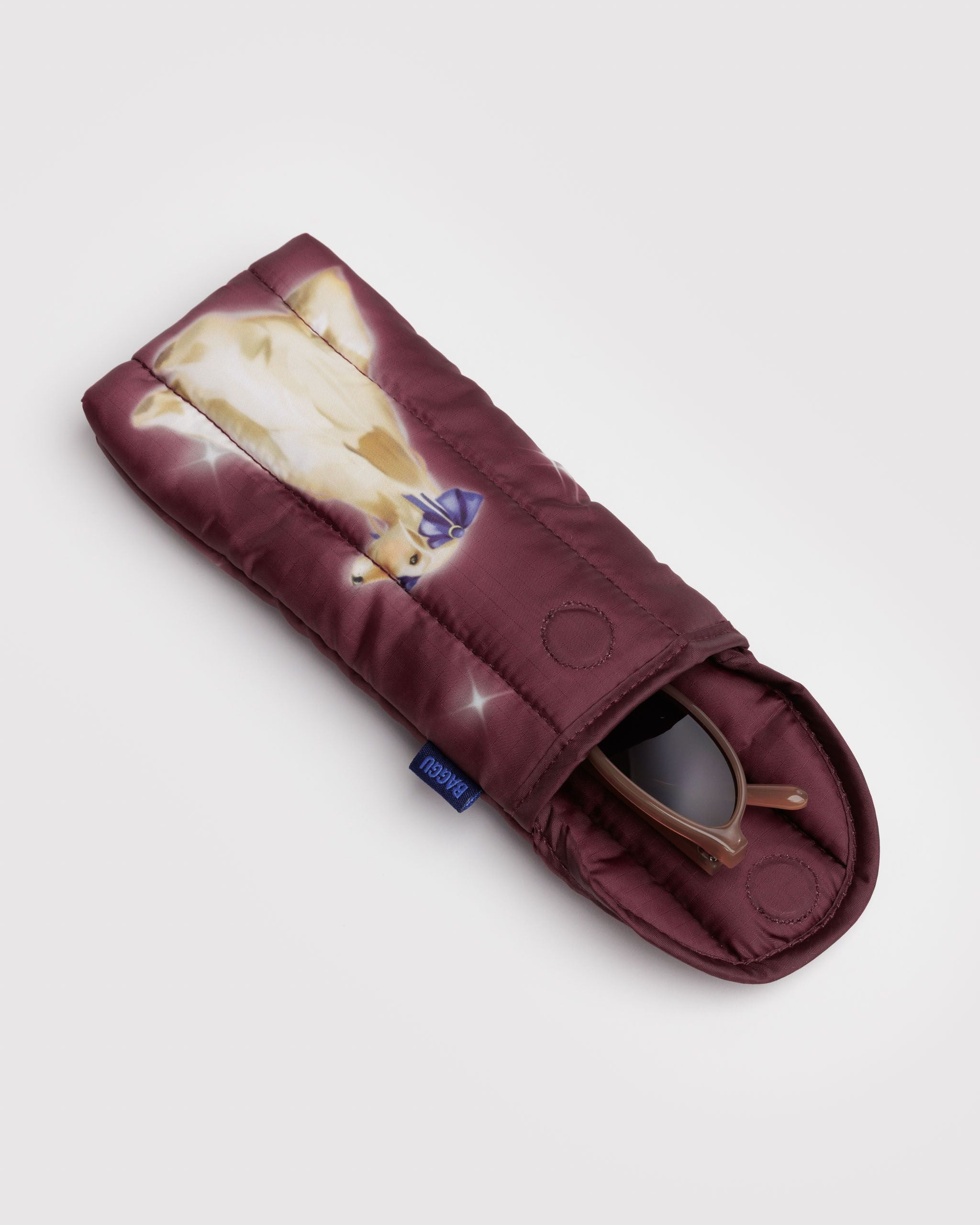 Puffy Glasses Sleeve in Fancy Dogs for Lightweight Device Storage