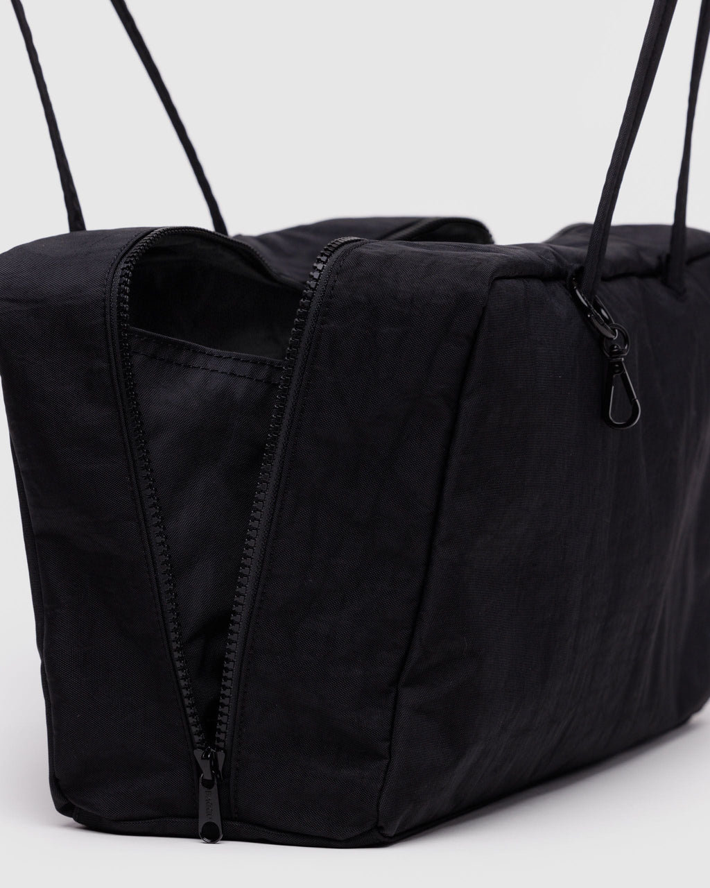 Medium Nylon Bowler Bag in Black for Comfortable Crossbody Style