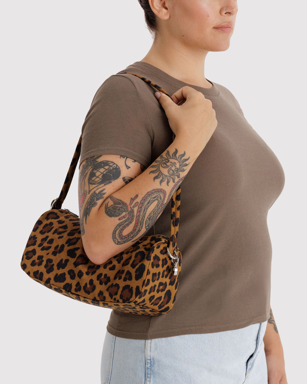 Nylon Loaf Bag in Leopard for Comfortable Crossbody Style