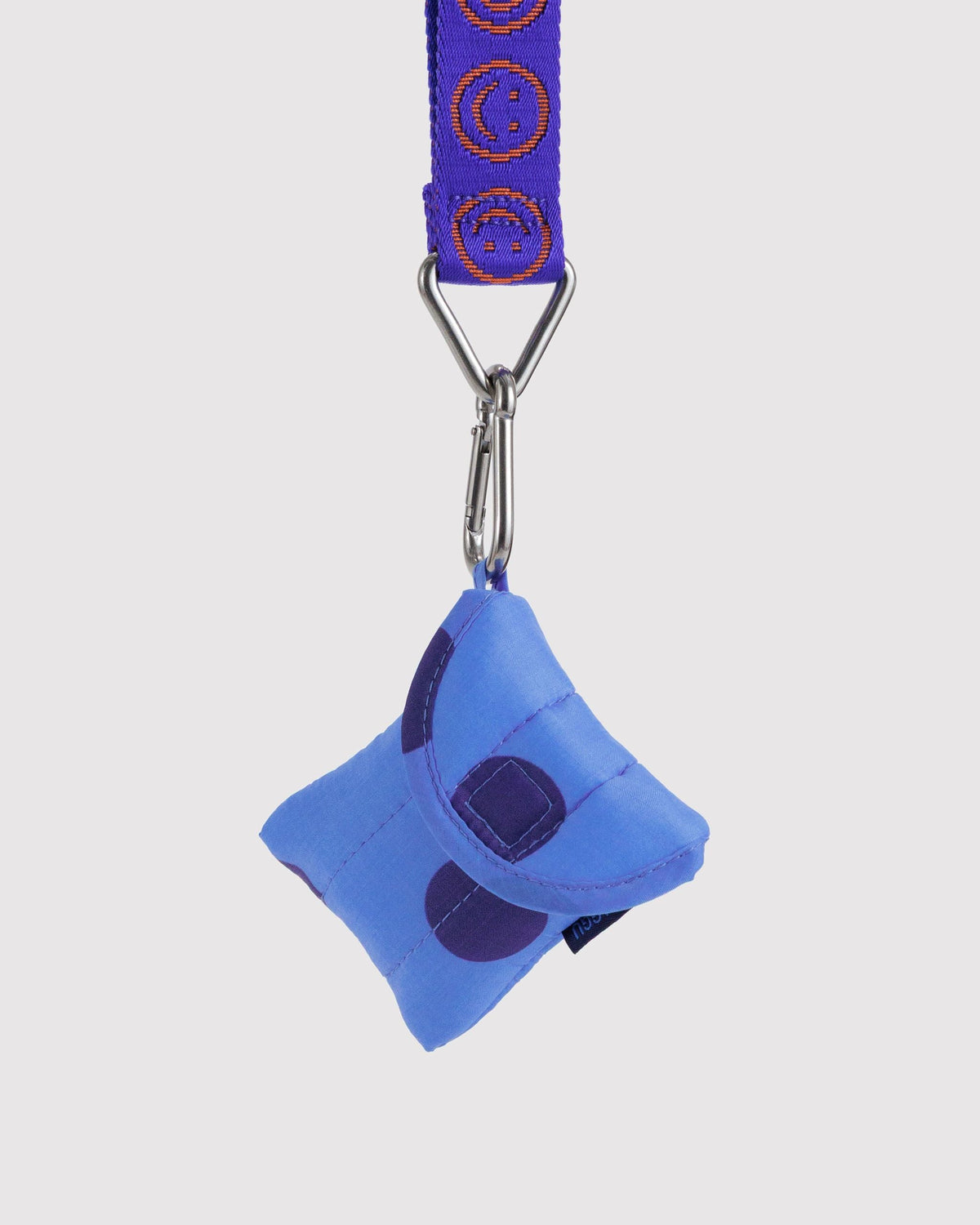 Puffy Earbuds Case in Blue Polka Dot for Lightweight Device Storage