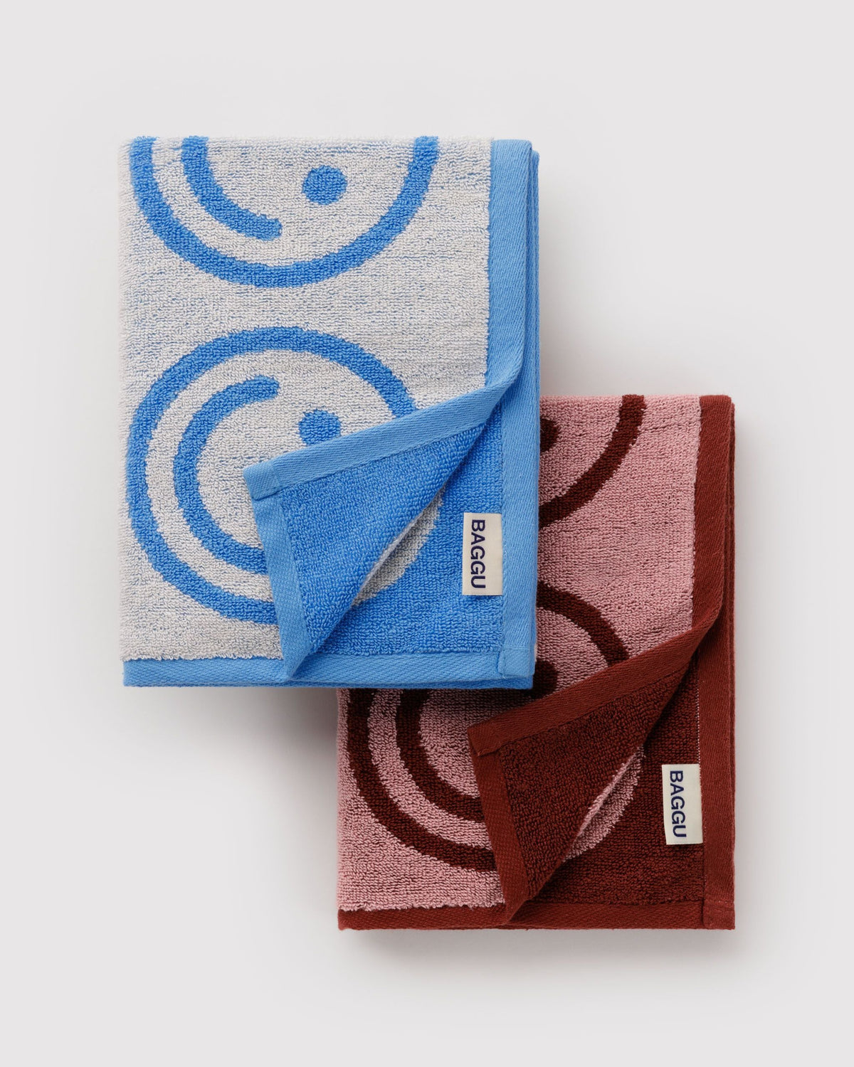 Hand Towel Set of 2 in Sky Blue and Blush Happy - Practical Use