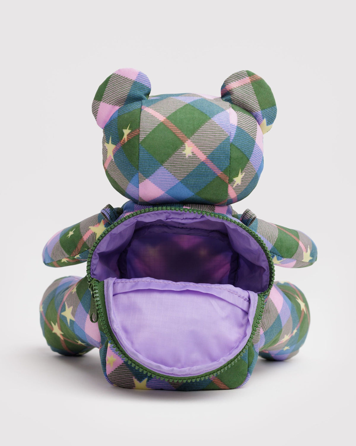 Bear Baggu in Green Star Plaid for Comfortable Crossbody Style