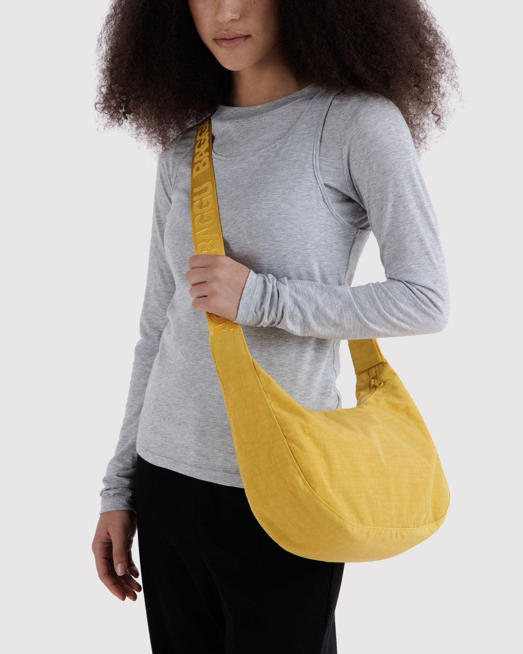 Medium Nylon Crescent Bag in Sunflower for Comfortable Crossbody Style