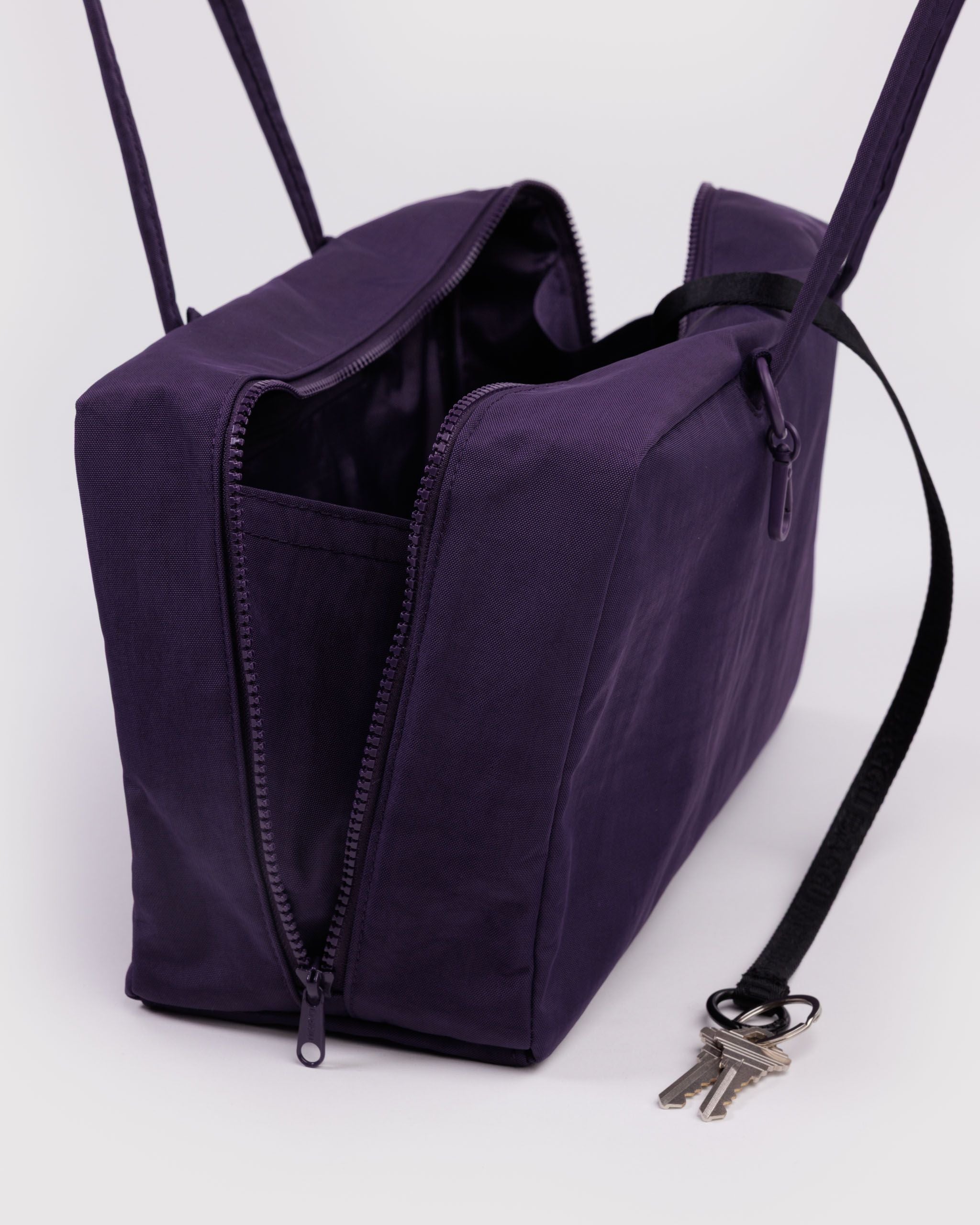 Medium Nylon Bowler Bag - Sale in Fig for Comfortable Crossbody Style