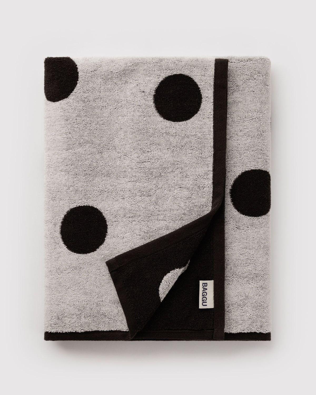 Bath Towel in Cream and Black Polka Dot for Colorful Home Essential