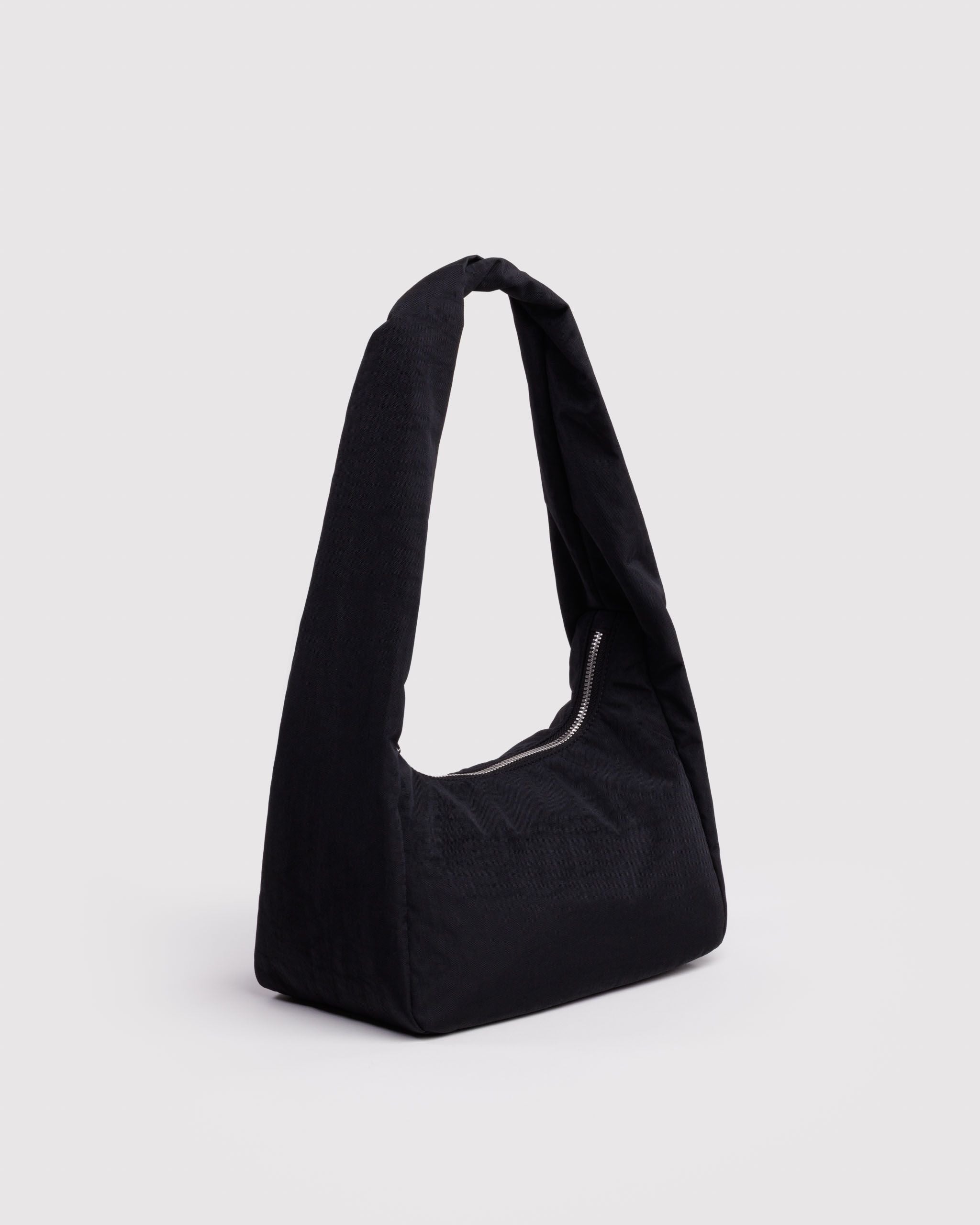 Small Nylon Meringue Bag in Black for Comfortable Crossbody Style
