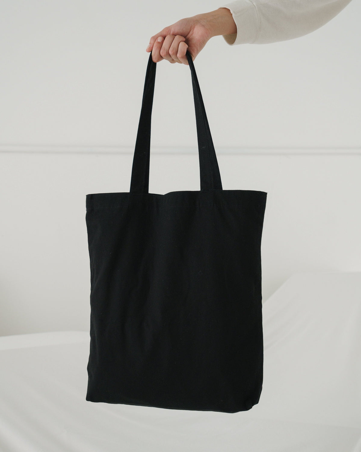 Merch Tote in Black for Spacious Casual Carry