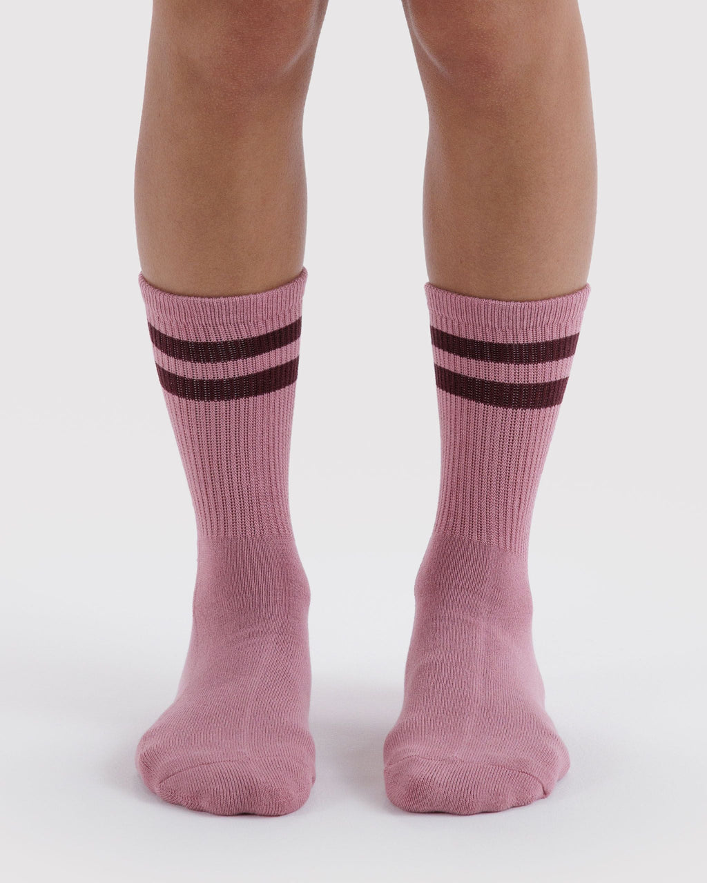 Ribbed Sock in Wild Plum Stripe for Colorful Everyday Comfort