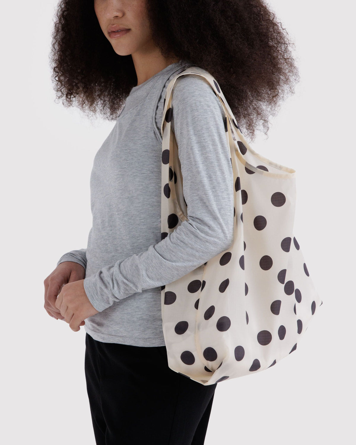 Standard Baggu in Cream and Black Polka Dot - Practical Use