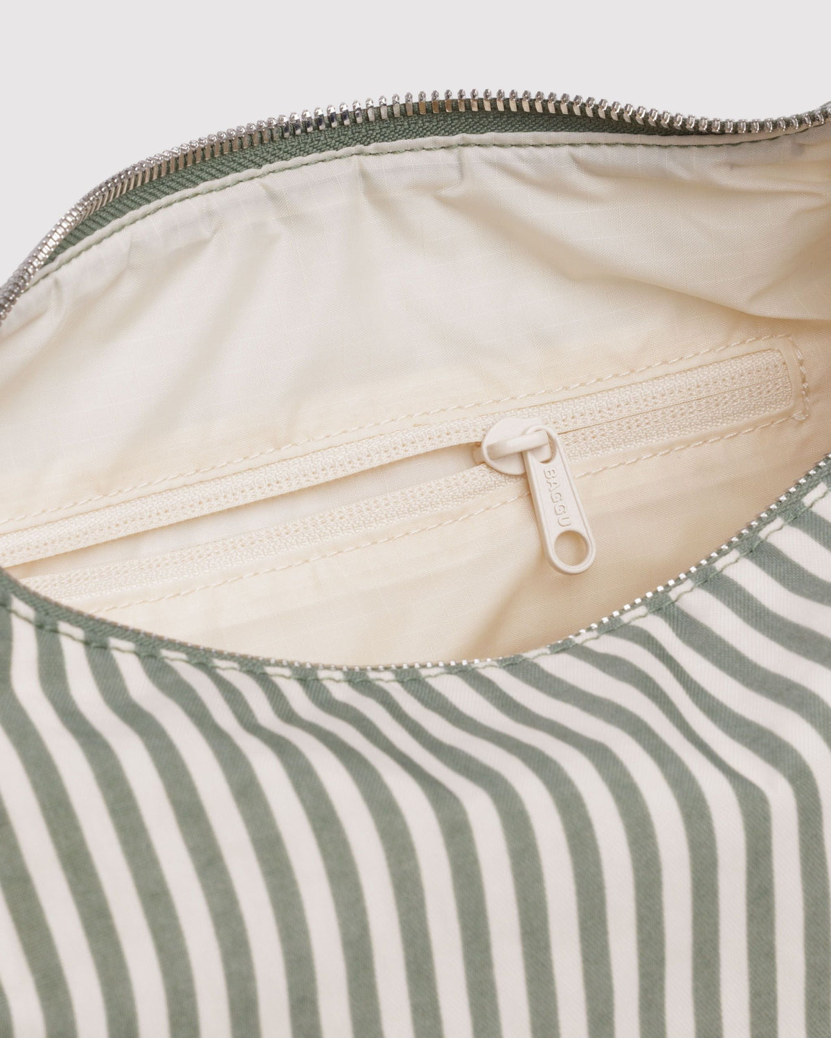 Nylon Meringue Bag in Sage Stripe for Comfortable Crossbody Style
