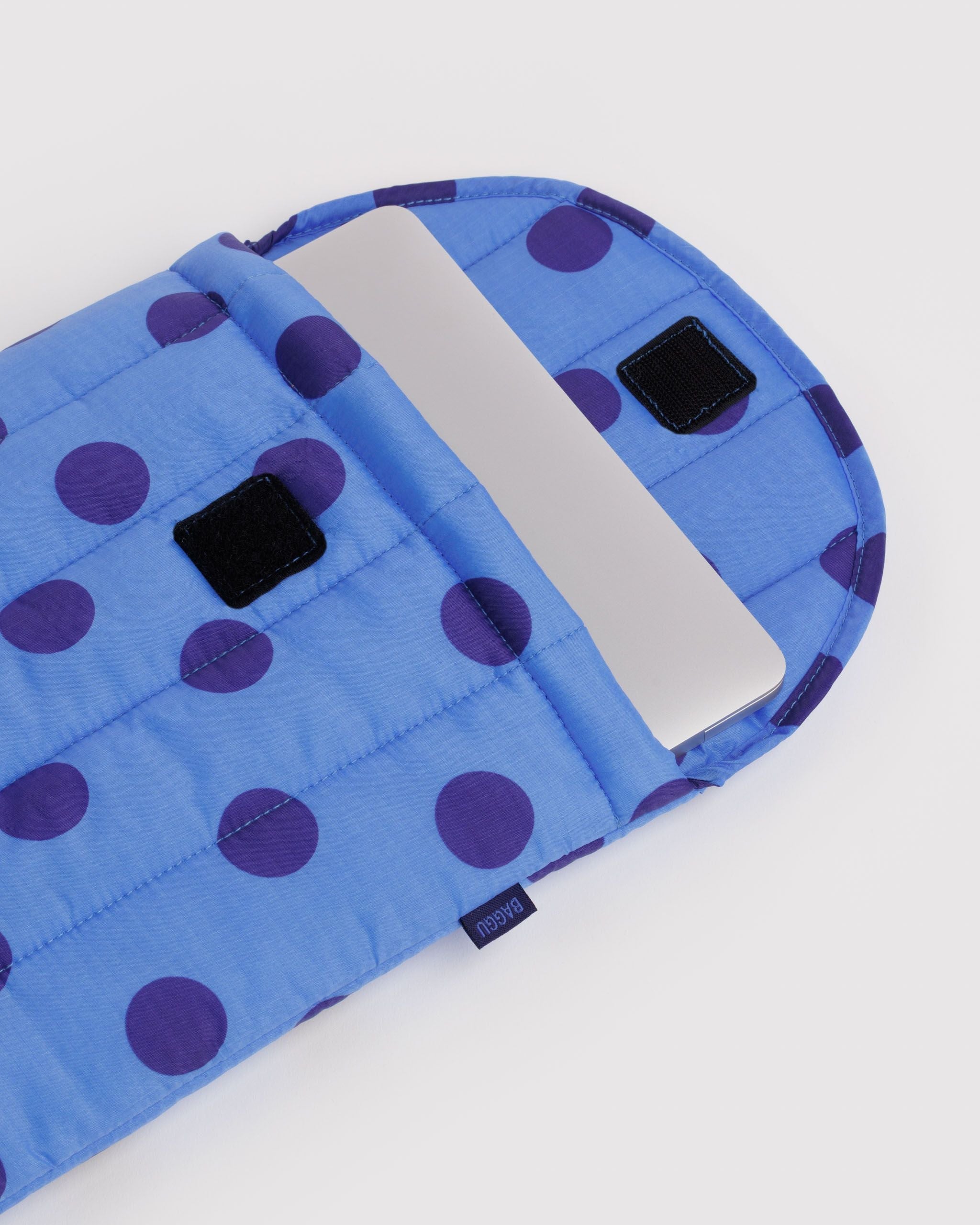 Puffy Laptop Sleeve 13 14 in Blue Polka Dot - Practical Use