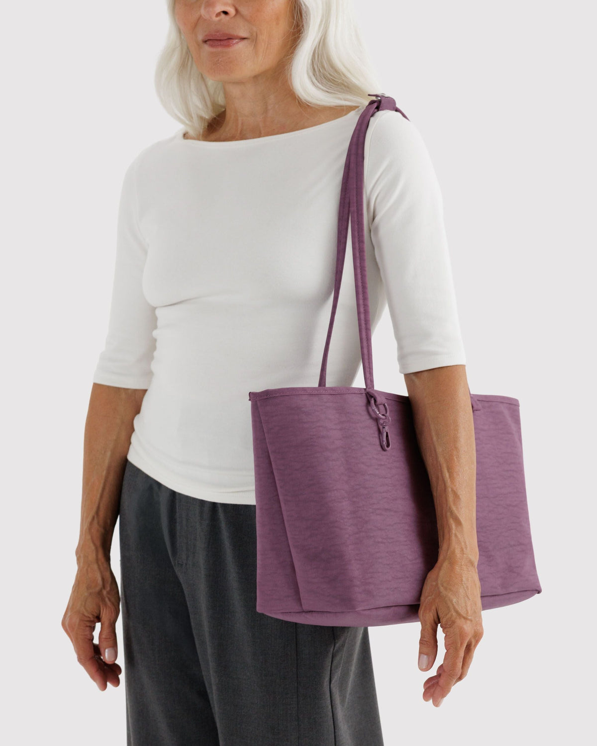 Medium Nylon Reversible Tote in Wild Plum Mix - Practical Use