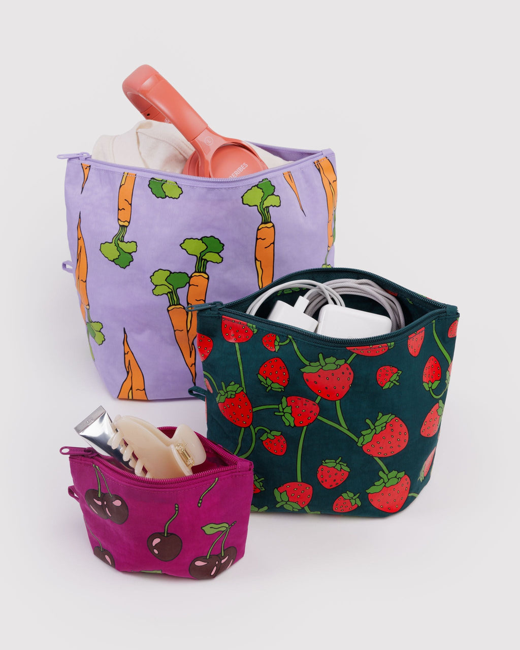 Go Pouch Set in Carrots and Berries for Practical Everyday Organizer